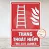 Tem Decal Dán Vị Trí Thang Thoát Hiểm Trong Tình Huống Hỏa Hoạn Khẩn Cấp, Fire Exit Ladder, Tem Dán Cảnh Báo Cháy