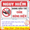 LOGO TEM STICKER CẢNH BÁO NGUY HIỂM ĐANG BẢO TRÌ KHÔNG ĐÓNG ĐIỆN - DO NOT SWITCH ON WHEN MAINTENANCE MAINTENING