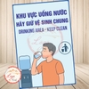 Tem Decal Dán - KHU VỰC UỐNG NƯỚC HÃY GIỮ VỆ SINH CHUNG - DRINKING AREA - KEEP CLEAN - Decal Chống nước, chống phai