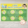 Tem Decal Poster 6 Bước Rửa Tay Đúng Cách, Sử Dụng Cho Trường Lớp, Nhà Cửa, Nơi Công Cộng, Chống Nước Có Keo Sẵn