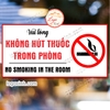 Tem Decal Vui Lòng Không Hút Thuốc Trong Phòng, No Smoking In The Room, Nhiều Kích Thước, Decan Dán Chống Nước Đa Năng