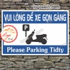 LOGO STICKER ĐỖ XE GỌN GÀNG DÀNH RIÊNG CHO XE MÁY, BIỂN CHỈ DẪN NHẮC NHỞ ĐẬU XE GỌN GÀNG - PARKIND TIDTY
