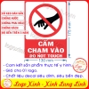 LOGO TEM STICKER BIỂN BÁO CẤM KHÔNG ĐƯỢC CHẠM VÀO - DO NOT TOUCH - BIỂN CẢNH BÁO, BIỂN CẤM