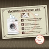 Tem Decal cắt dán sẵn - WASHING MACHINE USE - Decal chống nước, chống phai bằng Tiếng Anh HDSD Máy Giặt
