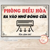 Tem Decal Dán Phòng Điều Hòa Xin Mời Vào, Sử Dụng Cho Quầy Quán Nhà Hàng, Tem Chống Nước Có Keo Dán Sẵn,Quán Có Điều Hòa