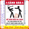 LOGO TEM STICKER BIỂN KHÔNG CHỈ TRỎ KHI KỸ THUẬT LÀM VIỆC ĐỂ ĐẢM BẢO AN TOÀN - BIỂN BÁO AN TOÀN LAO ĐỘNG VUI NHỘN