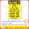 LOGO TEM STICKER CẢNH BÁO CHẤT DỄ CHÁY NỔ, EXPLOSIVE - BIỂN CẢNH BÁO AN TOÀN LAO ĐỘNG