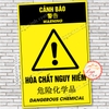 Tem Decal Dán Cảnh Báo Hóa Chất Nguy Hiểm, Decal Đa Ngôn Ngữ Việt -Trung,Chemical Storage,Dán Trang Trí Công Ty Hóa Chất