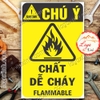 LOGO TEM STICKER CẢNH BÁO CHẤT DỄ CHÁY FLAMMABLE - BIỂN CẢNH BÁO AN TOÀN LAO ĐỘNG