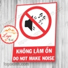 LOGO TEM STICKER KHÔNG LÀM ỒN, DO NOT MAKE NOISE, CẢNH BẢO KHÔNG GÂY ỒN ÀO TẠI KHU VỰC CHỈ ĐỊNH