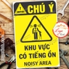 LOGO TEM STICKER CẢNH BÁO KHU VỰC CÓ TIẾNG ỒN, NOISY AREA - BIỂN CẢNH BÁO AN TOÀN LAO ĐỘNG