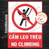 LOGO TEM STICKER BIỂN BÁO CẤM LEO TRÈO, CẤM TRÈO NO CLIMBING