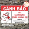 LOGO TEM STICKER BIỂN BÁO TẮT THIẾT BỊ TRƯỚC KHI BẢO TRÌ - LOCKOUT TAG