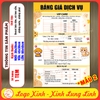 Tem Decal Dán Bảng Giá Quầy Spa Thú Cưng, Dịch Vụ Thú Y,Pet Shop,Bảng Báo Giá Shop Thú Y,Decan Chống Nước Có Keo Sẵn