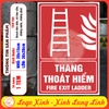 Tem Decal Dán Vị Trí Thang Thoát Hiểm Trong Tình Huống Hỏa Hoạn Khẩn Cấp, Fire Exit Ladder, Tem Dán Cảnh Báo Cháy