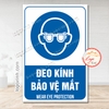 (CN) Tem Decal Dán Yêu Cầu Đeo Kính Bảo Vệ Bảo Hộ Mắt Trong Khi Làm Việc, Biển Cảnh Báo Cho Công Ty Cơ Quan Nhà Xưởng