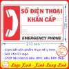 LOGO TEM STICKER BIỂN CHỈ DẪN SỐ ĐIỆN THOẠI KHẨN CẤP, EMERGENCY PHONE NUMBER SỬ DỤNG TRONG TRƯỜNG HỢP GẤP