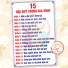 Tem Decal Dán Tường 15 Nội Quy Gia Đình Ý Nghĩa, Trang Trí Nhà Cửa, Có Keo Sẵn, Chống Nước