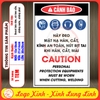 Tem Decal Dán - CẢNH BÁO! HÃY ĐEO MẶT NẠ HÀN, CẮT, KÍNH AN TOÀN, NÚT BỊT TAI KHI HÀN, CẮT, MÀI - Song Ngữ Anh Việt