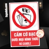 (MẪU CHỮ NHẬT) Logo Tem Decal Dán CẤM CỜ BẠC,No Gamble Nhiều Kích Cỡ, Tem Cấm Chơi Cờ Bạc,Đánh Bài, Có Keo Sẵn Tiện Dụng