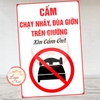 Tem Decal Dán [Nhắc Nhở] CẤM - CHẠY NHẢY, ĐÙA GIỠN TRÊN GIƯỜNG - Xin Cảm Ơn | Decal chống nước, chống phai