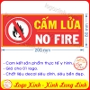 LOGO TEM STICKER BIỂN BÁO CẤM LỬA - NO FIRE- NGUY CƠ CHÁY NỔ HỎA HOẠN - BIỂN CẢNH BÁO, BIỂN CẤM