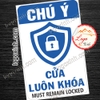 LOGO TEM STICKER CỬA LUÔN KHÓA - KEEP DOOR ALWAYS LOCKED