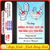 (MẪU DỌC) Tem Decal Dán Nhắc Nhở Vui Lòng Không Bỏ Rác, Thức Ăn Vào Bồn Cầu Bồn Rửa, Dùng Cho Nhà Vệ Sinh, Toilet, WC