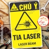 LOGO TEM STICKER CẢNH BÁO TIA LASE LAZE, LASER BEAM - BIỂN CẢNH BÁO AN TOÀN LAO ĐỘNG