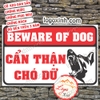 LOGO TEM STICKER CẢNH BÁO CẨN THẬN NHÀ CÓ CHÓ DỮ, BEWARE OF DOG