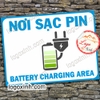 LOGO TEM STICKER BIỂN BÁO KHU VỰC NƠI SẠC PIN- BATTERY CHARGING AREA - MÀU XANH