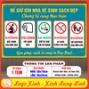 Tấm Decal Dán Nội Quy Nhà Vệ Sinh, Quy Tắc WC Toilet, Tem Decal Chống Nước,Dùng Trang Trí Cho Nhà ở, Công Ty, Trường Học