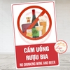 (MẪU 2) Tem Decal Cấm Uống Rượu Bia, Cấm Rượu Bia, No Drink Wine And Beer, Decal Chống Nước , Chống Phai Màu