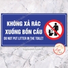 Tem Decal Dán Nhắc Nhở Vui Lòng Không Xả Rác Vứt Giấy Rác Xuống Bồn Cầu, Lavabo,Decal Trang Trí Nhà Vệ Sinh WC