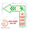 Logo sticker Mũi tên thoát hiểm dán trên nền, sàn nhà , mũi tên Exit chỉ hướng thoát hiểm, chống nước, chống phai màu