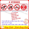 LOGO TEM STICKER BỘ 4 LOGO DÁN CỬA KÍNH: KHÔNG HÚT THUOC NO SMOKING, FREE WIFI, KHÔNG MANG ĐỒ ĂN, CẤM THÚ NUÔI SIÊU CUTE