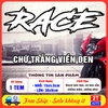 Tem Decal Chữ RACE Dán Xe Máy Ô Tô, Decal Trang Trí Xe, Sticker Cao Cấp Chống Nước, Không Phai Màu, Miếng Dán RACE
