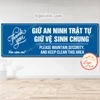 Tem Decal Nhắc Nhở Giữ Vệ Sinh Chung Và An Ninh Trật Tự, Keep Silent And Security , Decan Dán Kính Dán Tường Chống Nước