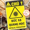 LOGO TEM STICKER CẢNH BÁO BỨC XẠ QUANG HỌC, OPTICAL RADIATION - BIỂN CẢNH BÁO AN TOÀN LAO ĐỘNG