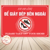 Tem Decal Dán Song Ngữ - XIN VUI LÒNG ĐỂ GIÀY DÉP BÊN NGOÀI, PLEASE TAKE OFF YOUR SHOES - Chống nước, chống phai