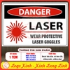 Tem Decal Dán Cảnh Báo Tia Laser, Laze, Dán Máy Móc Nhà Xường, Tem Decan Chống Nước Độ Bền Cao, Laser Danger Caution