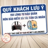Tem Decal Dán - QUÝ KHÁCH LƯU Ý VUI LÒNG TỰ BẢO QUẢN NÓN BẢO HIỂM VÀ TÀI SẢN CÁ NHÂN - Decal Chống nước, chống phai