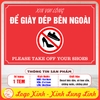 Tem Decal Dán Song Ngữ - XIN VUI LÒNG ĐỂ GIÀY DÉP BÊN NGOÀI, PLEASE TAKE OFF YOUR SHOES - Chống nước, chống phai