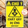 LOGO TEM STICKER CẢNH BÁO CHẤT GÂY DỊ ỨNG, IRRITANT - BIỂN CẢNH BÁO AN TOÀN LAO ĐỘNG