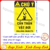 LOGO TEM STICKER CẢNH BÁO CẨN THẬN VẬT RƠI TỪ TRÊN CAO, FALLING OBJECTS - BIỂN CẢNH BÁO AN TOÀN LAO ĐỘNG
