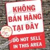 LOGO TEM STICKER BIỂN BÁO CẤM KHÔNG ĐƯỢC BÁN HÀNG TẠI ĐÂY- DO NOT SELL IN THIS AREA - BIỂN CẢNH BÁO, BIỂN CẤM