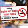 Tem Decal Vui Lòng Không Hút Thuốc Trong Phòng, No Smoking In The Room, Nhiều Kích Thước, Decan Dán Chống Nước Đa Năng