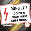 Tem Decal Dán Cảnh Báo An Toàn Điện Lực,Dừng Lại Có Điện Nguy Hiểm Chết Người,Theo Quy Định Thông Tư 05-2021-TT-BCT