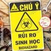 LOGO TEM STICKER CẢNH BÁO RỦI RO SINH HỌC, BIO HAZARD- BIỂN CẢNH BÁO AN TOÀN LAO ĐỘNG
