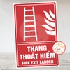 Tem Decal Dán Vị Trí Thang Thoát Hiểm Trong Tình Huống Hỏa Hoạn Khẩn Cấp, Fire Exit Ladder, Tem Dán Cảnh Báo Cháy